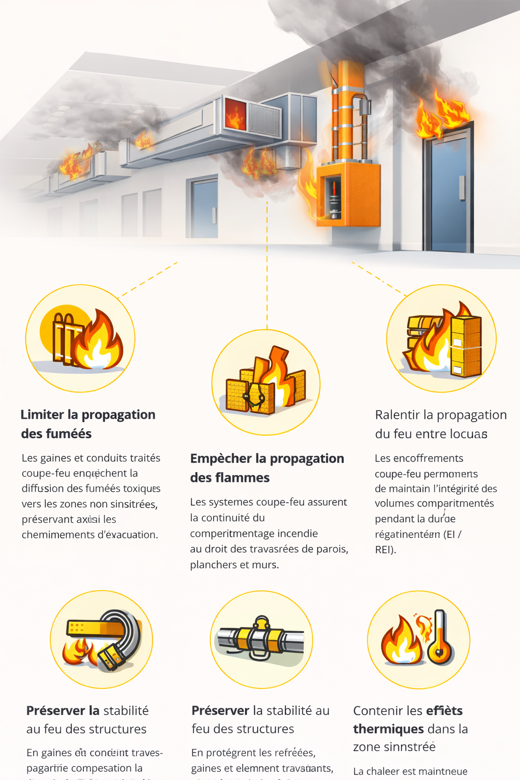 Limitation de la propagation du feu et des fumées toxiques